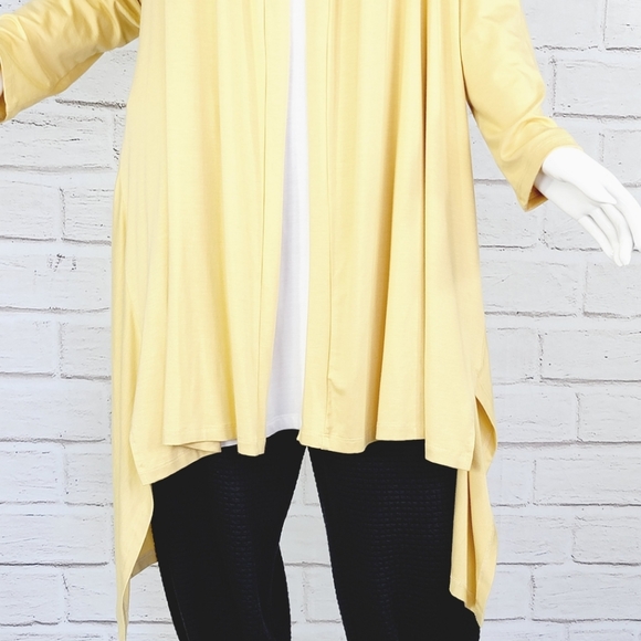 Comfy USA Yellow Modal Open Front Cardigan Jacket Size:L - Picture 2 of 7